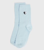 New Look Pale Blue Yin and Yang Embroidered Socks